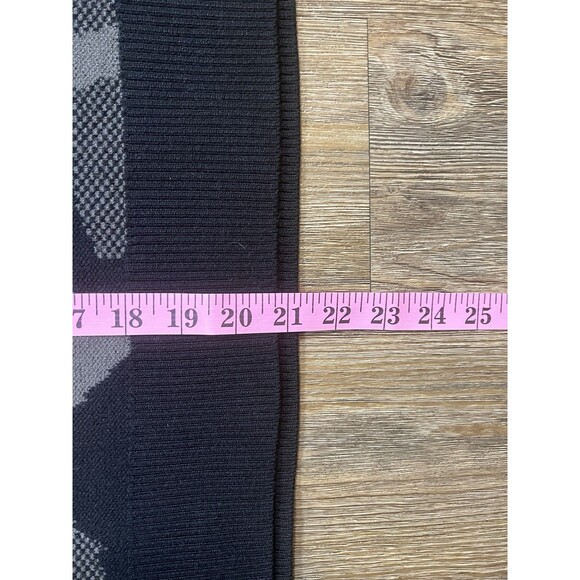 Athleta Jacquard Crew Sweater XS Camo Black And Brown Merino Wool Blend - Picture 8 of 8